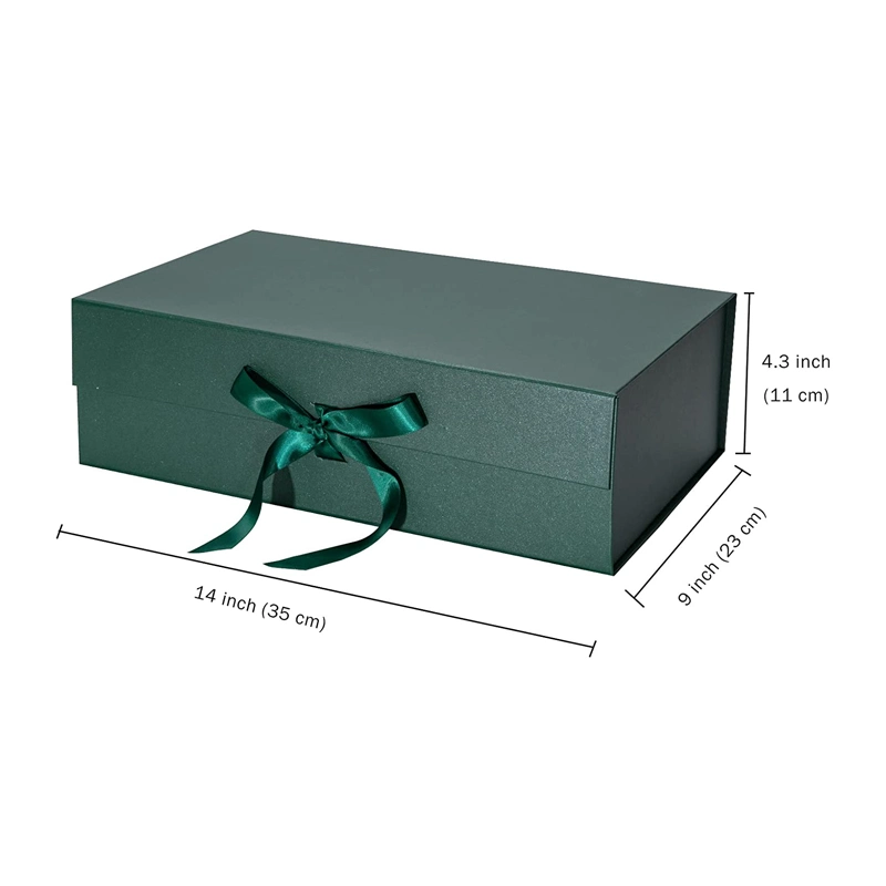 Wholesale Luxury Hair Wig Packaging Green Box Closure Custom Logo Magnetic Gift Box Package